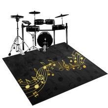 Qesjodfu Drum Rug Drum Mat Non-Slip Soundproof Carpet Professional Drum Carpet Non-Slip Rugs Drum Carpets for Drummers Outdoor Electronic Drum Set Pr