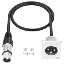 MEIRIYFA D-Type XLR 3Pin Male to Xlr Female Pass Through Microphone Cable XLR Patch Panel Mount Connector Adapter for Stage Box, Floor Box, Audio Dev