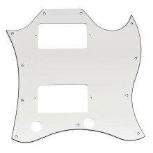 Musiclily Pro 11-Hole Full Face Guitar Pickguard for EPI China Made SG Standard Electric Guitar, 3Ply White