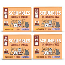 Scrumbles Grain Free Wet Cat Jelly Meat Pouch Selection 32x85g