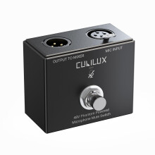 Cubilux MMX-3 XLR Footswitch Mute Switch for 48V Condenser Microphone, Hand/Foot Control, Aluminum Alloy Case Mic On/Off Switcher for Studio, Broadca