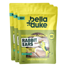 Bella+Duke Rabbit Ears for Dogs 3 Pack - Crunchy and Satisfying Chews to Support Digestion - Grain-Free, High Protein and Hypoallergenic - 100% Natur