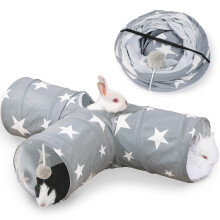 JanYoo Guinea Pig Tunnel Small Animal Hideaway Bunny Toys 3 Way Hideout