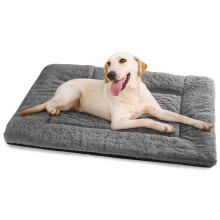 Baodan Dog Bed Large Washable, Plush Pet Cat Beds Cushion Mattress, Soft Warm Dog Mat Pad for Medium Large Dogs- XL 106x71 cm, Dark Grey