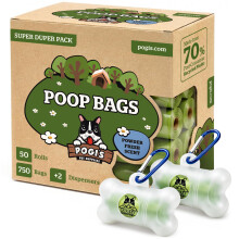 Pogi’s Dog Poo Bags – 750 Bags (50 Rolls) with 2 Dispensers – Biodegradable, Lea