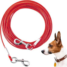 Mi Metty Dog Tie Out Cable, Chew Proof Dogs Runner Cable, Heavy Duty Dog Tether, Training Pet Leash for Large Dogs Up to 125lbs,Lead for Yard Outdoor