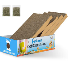 Petslucent Cat Scratching Board - 4PCS Cat Scratcher with Box, Large Size Cats Scratching Pad Easy for Cats to Scratch, Corrugated Cardboard kitten S