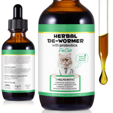 Cat Worming Drops with Probiotics, Herbal Cleanse for Cats, 100% Natural Support