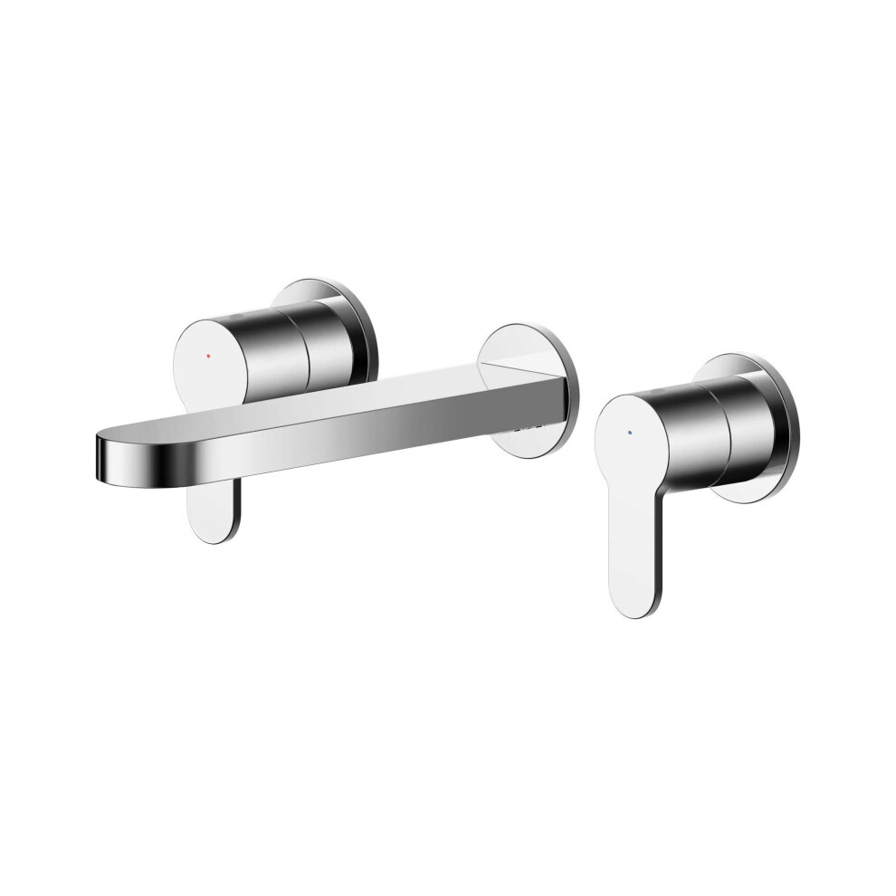 Balterley Consall Contemporary Round Wall Mount 3 Tap Hole Basin Mixer Tap - Chrome 5056462684017
