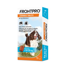 FRONTPRO Chewable Tablets Flea & Tick Treatment for Dogs (10-25kg) 1 Tablet Pack