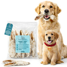 Riverside Rabbit Ears with Fur for Dogs (200g 10-15 Ears) - Very, Hypoallergenic, 100% Natural Air-Dried Treats, For All Dogs - Large, Small, Adult,
