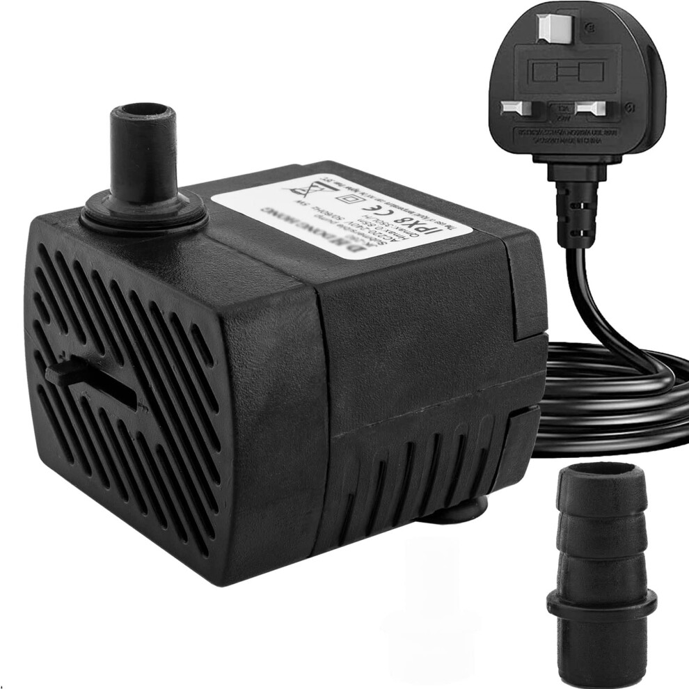 Dtopsun Mini Submersible Water Pump (350L/H, 5W) Adjustable Ultra Quiet Fountain Water Pump For Aquarium, Fish Tank, Pond, Statuary, Hydroponics, In