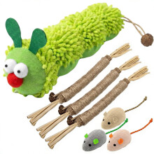 CrestHaven 6Pcs Interactive Catnip Plush Toys Indoor Kitten Molar Rod Mouse