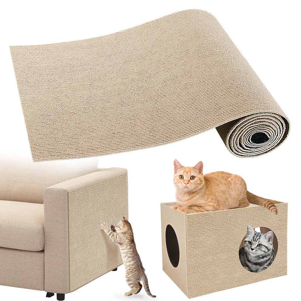 Gimars 40200Cm Thickened Self Adhesive Cat Scratching Mat, Diy Cuttable Climbing Wall Scratch Pad, Anti Scratch Furniture Protector For Sof