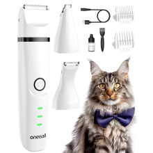 oneisall 3 in 1 Cat Clippers & Dog Paw Trimmer Grooming Kit, Cordless Low Noise