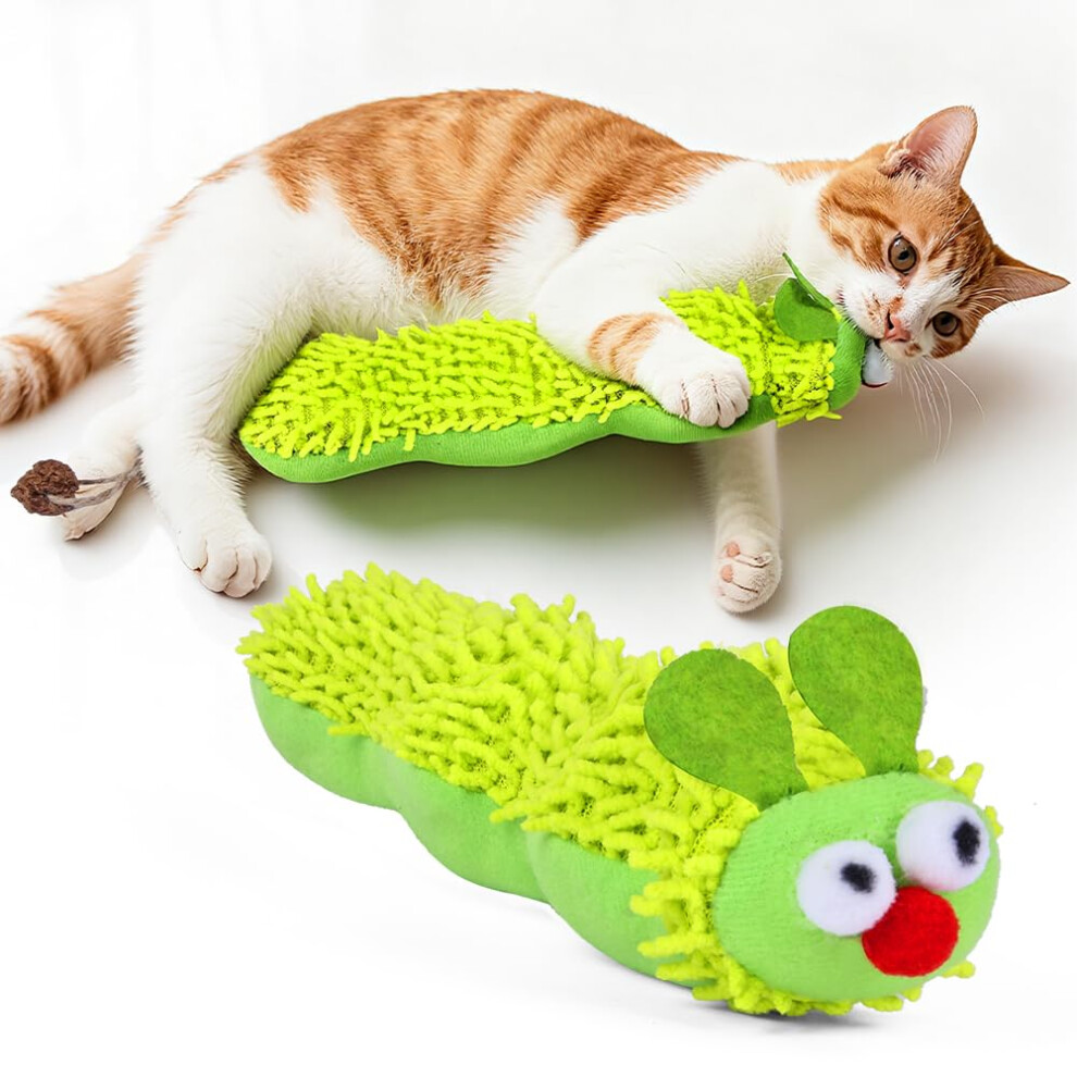 Osdue Catnip Toy For Indoor Cats, Interactive Cat Chew Toys For Playing, Chewing And Teeth Cleaning, Plush Caterpillar Design Fun Pillow Toy