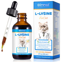 L-Lysine for Cats, L-ysine Supplement for Cats, Cat Lysine Drops, 60ML Drops for Respiratory, Sneezing, Runny Nose, Eye Function, Immune Support, All