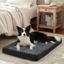 JOEJOY Orthopedic Dog Beds Large Washable, Dog Crate Bed Mattress Cushion,Dog Crate Mat with Removable Cover, 89x56x8CM