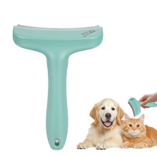 Cat Brush Pet Hair Remover, Professional Dog Brush and Deshedding Tool with Tight V-Shaped Teeth, Curved Undercoat Rake to Remove Loose Hair and Tang