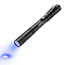 Lepro UV Torch Light, 365nm Ultraviolet Flashlight, Lightweight Pen Torch with Clip, High UV Purity, Small Ultraviolet Light, Blacklight Detector for