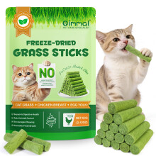 Cat Grass Sticks, 60G Freeze Dried Grass Treats for Supports Digestive Health & Aids Hairball Control,Indoor Kitty Lickable Edible Snack,Encourages C