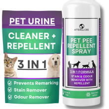 3-in-1 Pet Stain & Odour Remover Spray | Dog & Cat Urine Cleaner for Carpets, Rugs, Floors & Upholstery | Fresh Citrus Formula Helps Discourage Repea