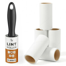 Stick Well Lint Roller, 6 Pack with 1 Reusable Handle, 360 Extra Sticky Sheets for Pet Hair Removal, Lint Remover for Dust & Fluff from Clothing, Fur