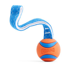 Chuckit! Ultra Tug Dog Toy – Interactive Durable Rubber Ball for Tug of War & Fetch, Medium 6.5 cm (Pack of 1)