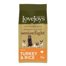 Lovejoys Light/Senior Dry Dog Food Hypoallergenic, Turkey & Rice, 2kg - Complete