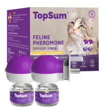 TopSum Cat Calming Plug-in: Premium Cat Pheromone Diffuser - Cat Plug In Calmer - Pet Calming Plug In - Promotes Relaxation & Well-Being, 2 Pack (Ame