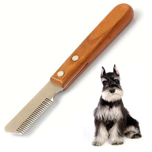 Dog Professional Stripping Knife,Stripping Knives Tool for Dogs Hand Stripping Knife for Border Terrier Pet Grooming Tool Ergonomic Wooden H