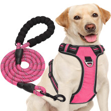 haapaw No Pull Dog Harness Adjustable Reflective Oxford Easy Control Medium Large Dog Harness with a Free Heavy Duty Dog Lead