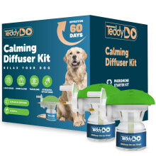 TeddyDo Calming Diffuser for Dogs | 2 Diffusers + 2x48ml Refills | 60-Day Double Pack with UK Plug | Helps Reduce Stress, Anxiety & Unwanted Behaviou
