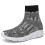 (6.5, Gray) High Top Men's Vulcanize Breathable Slip-on Sock Sneaker 1