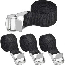 Tensioning Belt, 100x2.5cm Tie Down Adjustable Straps Heavy Tension Straps with Cam Buckle for Motorcycle, Cargo, Trailer, Truckblack 4 Pack