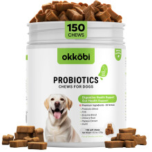 Probiotics for Dogs Chews 150PCs - US Formula with Dog Probiotics, Enzymes & Natural Ingredients - Digestive, Gut Health & Diarrhea Support - Duck