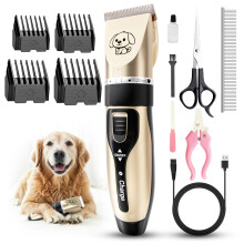 Dog Clippers, Rechargeable Low Noise Cordless Pet Clippers, with 4 Guide Combs a