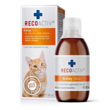 RECOACTIV Kidney Tonic for cats, 1 x 90 ml, dietary food supplement for recovery from early signs of renal dysfunction in cats, and for prevention