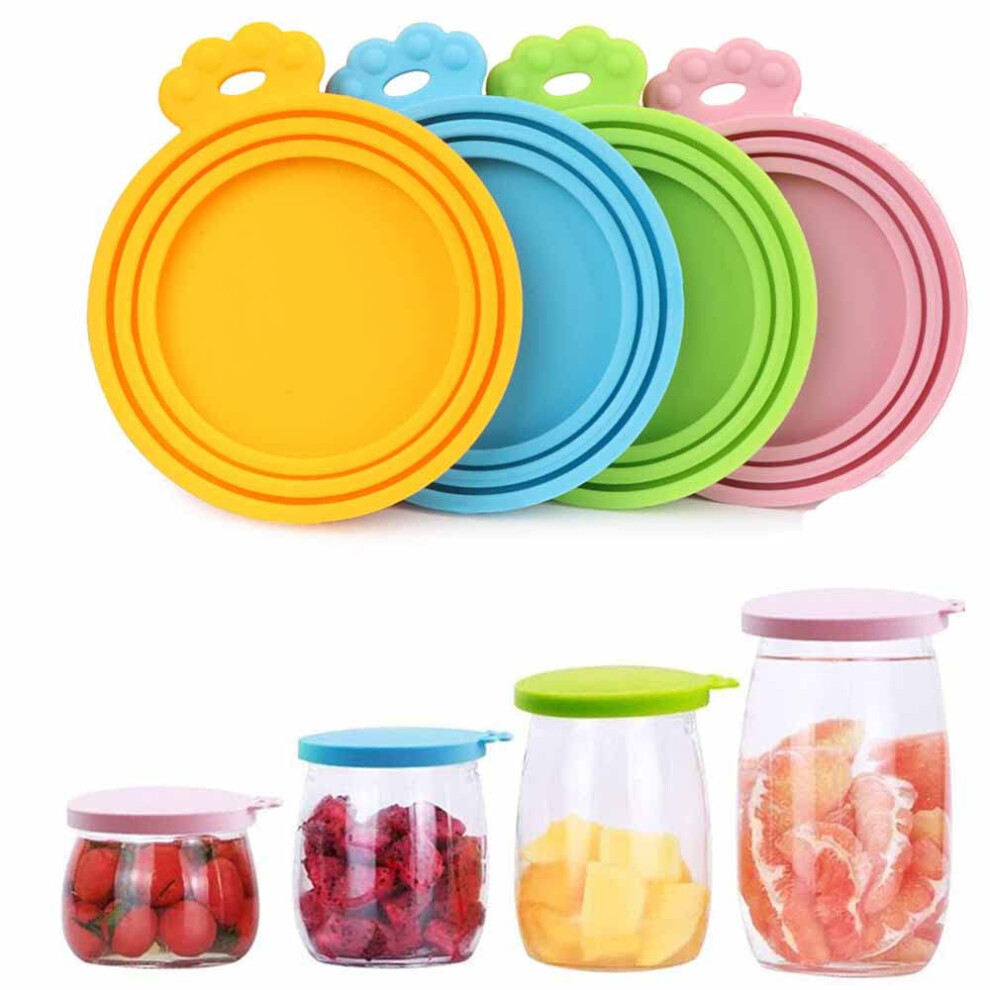 Photos - Other Pet Supplies 4Pack Universal Silicone Tin Can Lids - BPA Free Fit 3 Standard Size Can Tops for Dog & Cat Food Storage
