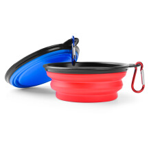 Collapsible Travel Silicone Dog Cat Bowl Portable Pet Food Water Bowl, Feeding trough Portable Drinking Water Drinker with Water Hook, Easy to Carry,