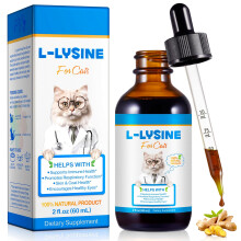 JCZQDRPC L-Lysine for Cats, L-ysine Supplement for Cats, Cat Lysine Drops, 60ML, Supports Allergy and Itch Relief, Immune Support Drops, Support Resp