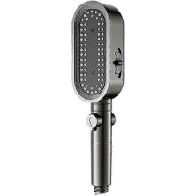 Set 3 Modes Shower Head (Color : Gray) Shower Head with Stop Button, High Pressure Shower Head, Built-in Filter, Bathroom Accessories