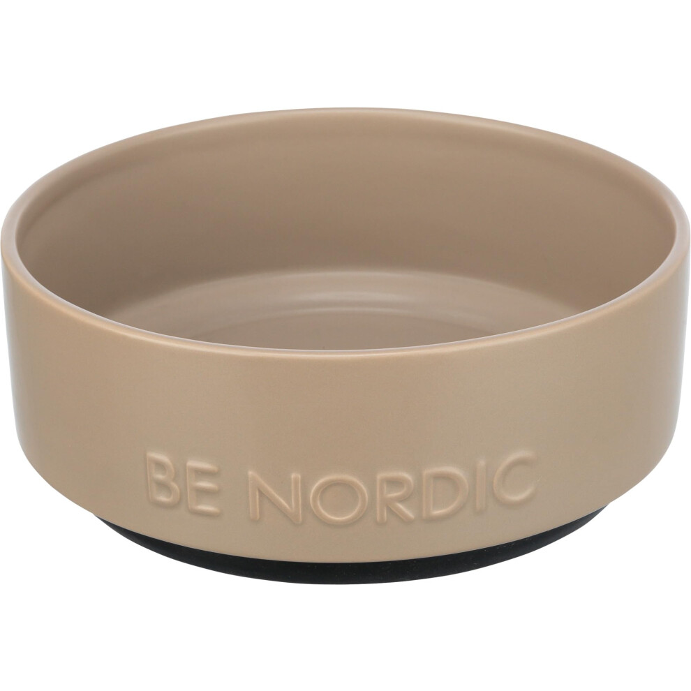Trixie Ceramic Dog Bowl Be Nordic 1200 Ml Taupe – Modern Food Bowl For Large Dogs Ø 18 Cm – Non-Slip Ceramic Bowl – 24527