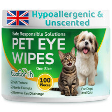 Premium Eye Wipes for Dogs & Cats - 100 Pcs - Pet Eyes Cleaning Pads to Remove Tear Stains, Crust & Discharge - Perfect for Pets Daily Care - Helps w
