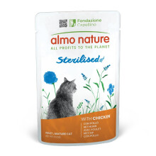 Almo Nature Functional - Sterilised - Wet Food for Adult and Mature, Sterilised or Less Active Cats - with Chicken - Low Fat Content, Hydrating - 70g