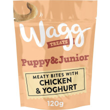 Wagg Puppy & Junior Meaty Bites Chicken & Yoghurt Dog Treats 125g (Pack of 7) -