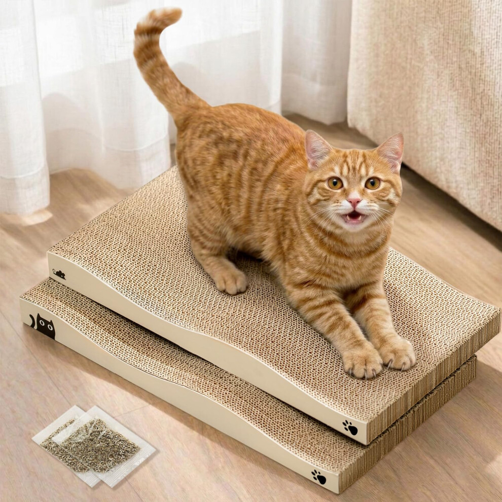 Coching Cat Scratching Board, Corrugated Cardboard Cat Scratcher For Indoor Cats, Durable Scratch Pad, Heavy Duty, Double-Sided Usability, Recyclabl