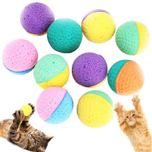 BIPY 20PCS Cat Ball Toy Foam Latex Cats bouncy Balls Elastic Sponge Ball Colorful Indoor Kitten Interactive Catch Chase Chew Balls Toy for Kittens Pe