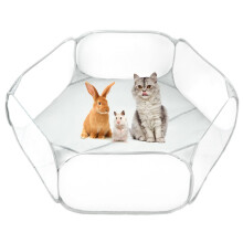 QWORK Small Pet Playpen, Portable Animal Playpen, Pop up Play Pen, for Guinea Pigs, Rabbits, Hamsters, Cats, Dogs