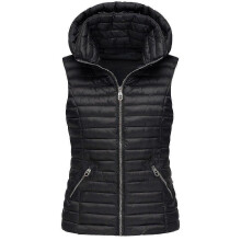 (3XL, BLACK) Vest Jacket Cotton Women's Sleeveless Cotton Jacket